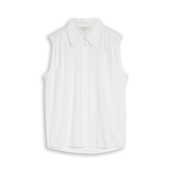 Tom Tailor dames blouse top mouwloos Offwhite